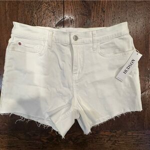 Hudson Jeans Gracie White Denim Cutoff Shorts